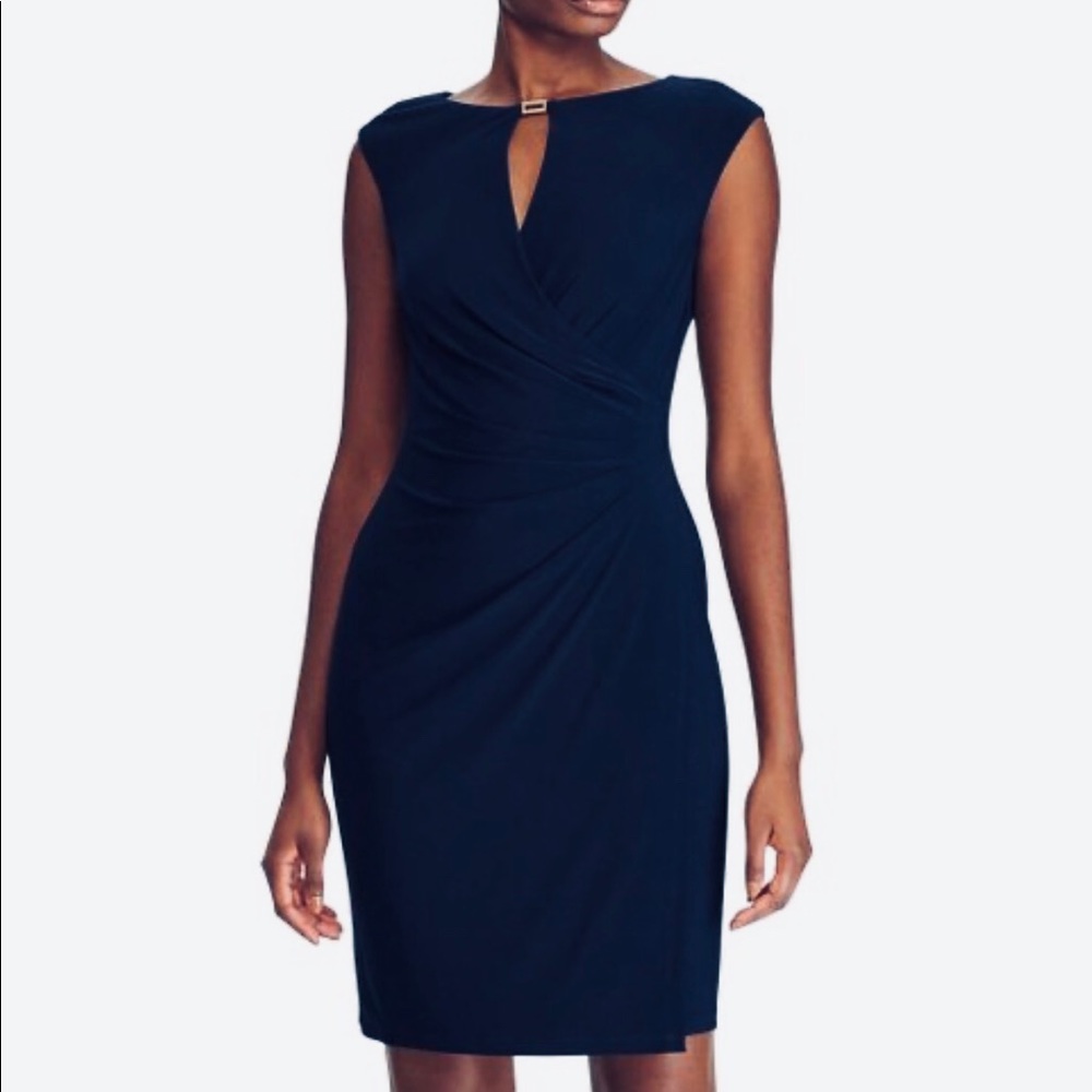 NWT Black Cap Sleeve Keyhole Dress